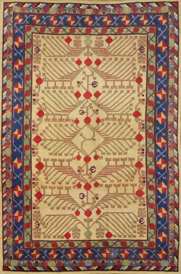 Geometric Wool Khotan Persian Area Rug 6x9