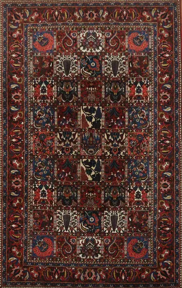 Garden Design Wool Bakhtiari Persian Area Rug 5x8