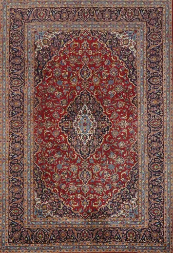 Kashan Persian Wool Area Rug 8x12