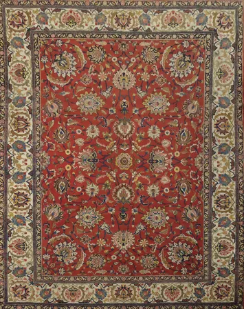 All Over Wool Tabriz Persian Area Rug 10x12