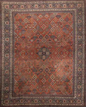 Antique Wool Joshaghan Persian Large Rug 11x13