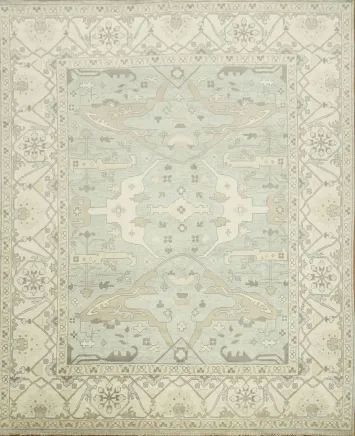 12'x15' Subtle Earthy Toned Oushak Palace Rug Ideal for Modern Elegant Interiors