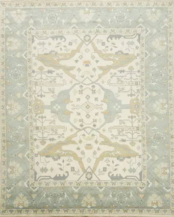 Elegant Mix of Pastel and Earth Tones Oushak Oriental Large Rug 12'x15'