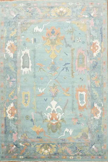 Traditional Turkish-Style Rug in Soothing Blue Hues 12'x18'
