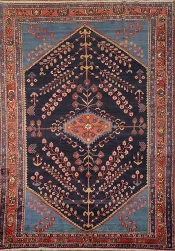 Blue Tribal Malayer Persian Wool Rug 7x10