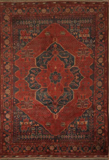 Balouch Afghan Oriental Tribal Wool Area Rug 7x10