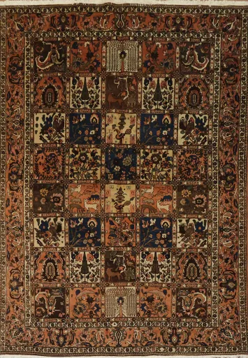 Garden Design Wool Bakhtiari Persian Area Rug 7x10