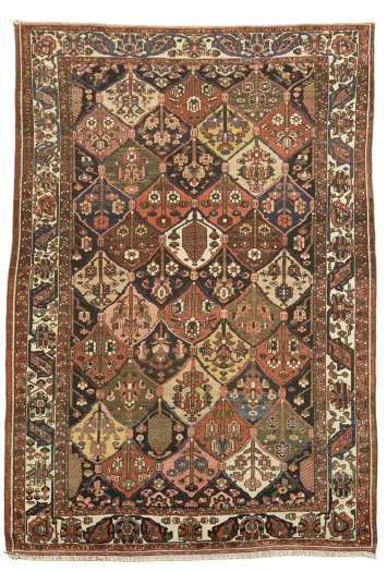 Vintage Wool Bakhtiari Persian Area Rug 7x10