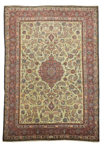 Vintage Vegetables Dye Wool Kashan Oriental Area Rug 9x13