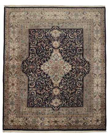 Black Wool Tabriz Oriental Area Rug 8x10