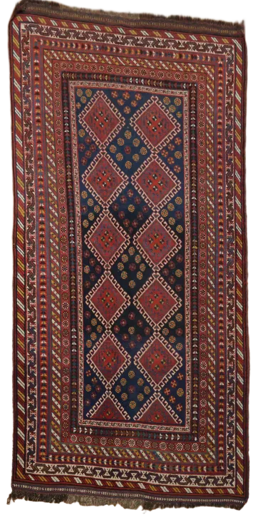 Blue Wool Tribal Lori Persian Area Rug 5x10