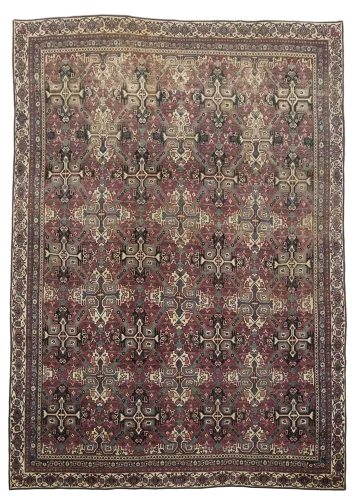 Pre-1900 Antique Mashad PersianWool  Area Rug 9x13