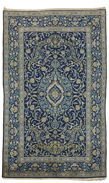 Blue All Over Kashan Persian Wool Rug 5x9