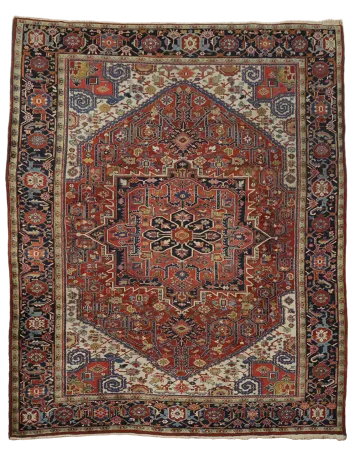 Antique Heriz Serapi Oriental Wool Area Rug 10x12