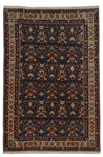 Blue Ardebil Persian Wool Area Rug 6x10