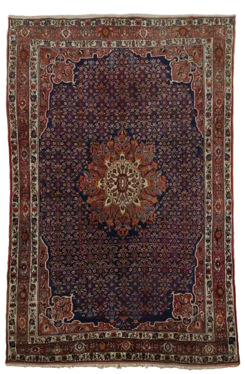 Blue Vintage Tribal Wool Bidjar Persian Area Rug 7x11