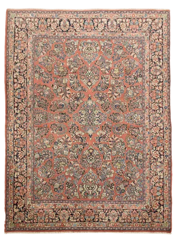 All Over Floral Wool Sarouk Persian Area Rug 9x12