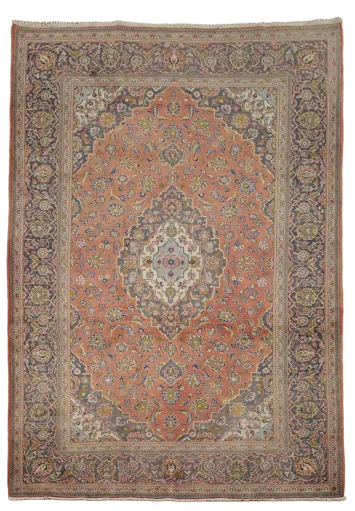 Traditional Vintage Wool Kashan Persian Area Rug 7x10