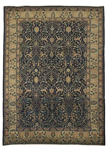 Blue Vintage Wool Mahal Persian Area Rug 9x12