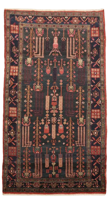 Rich Toned Vintage Hamedan Persian Rug 5'x9'