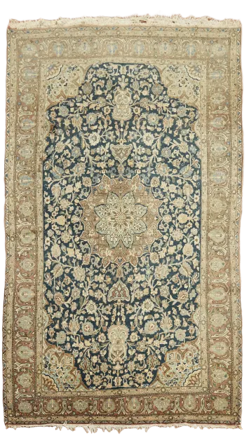 Floral Wool Kashan Persian Area Rug 5x8