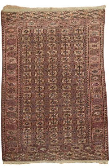 Pre-1900 Antique Turkoman Persian Wool Area Rug 7x10