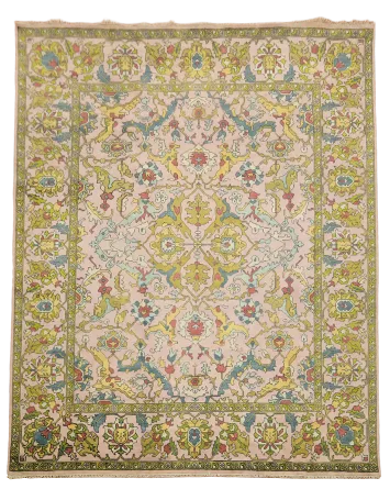 12'x15' Pink and Yellow Ziegler Hand-Knotted Large Rug