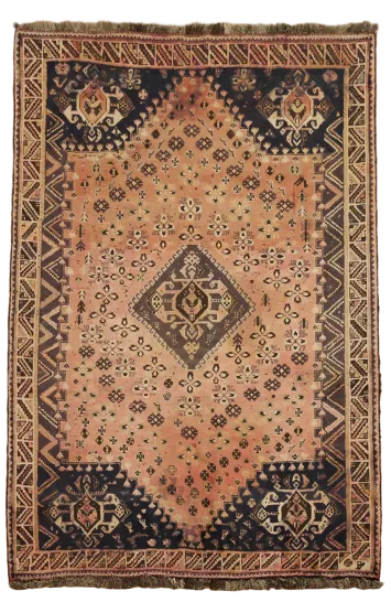Vintage Tribal Wool Shiraz Persian Area Rug 5x8