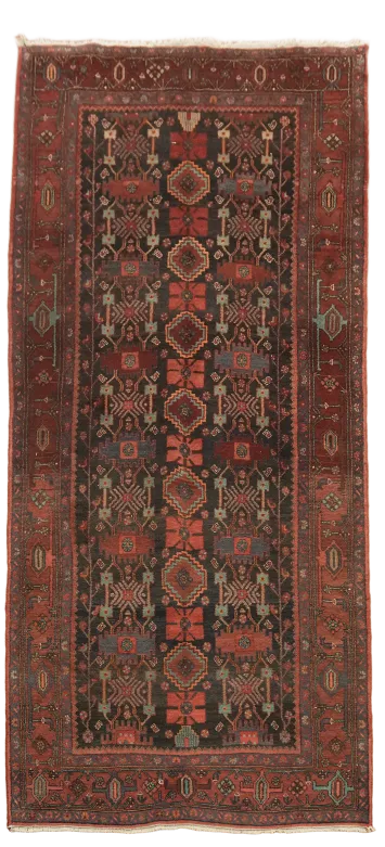 Blue Vintage Wool Bidjar Persian Runner Rug 4x10