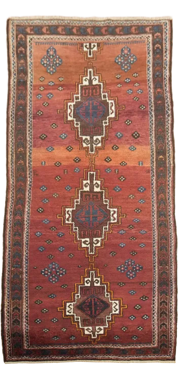 Vintage Tribal Wool Zanjan Persian Rug 4x8