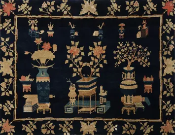 Antique Chinese Art Deco Wool Area Rug6x8