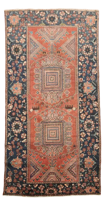 Antique Bakhtiari Persian Wool Area Rug 6x11