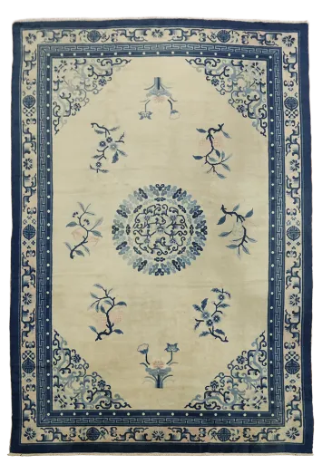 Vintage Art Deco Chinese Wool Area Rug 7x10