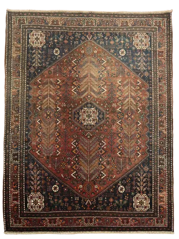 Vintage Shiraz Persian Wool Rug 5x7