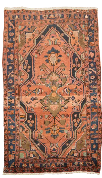 Vintage Hand-Knotted Lori Persian Rug 4'x8'