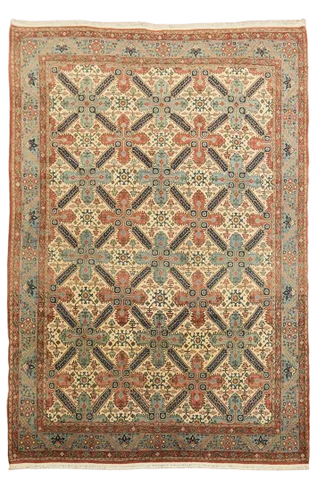 Vintage Hand-Knotted Isfahan Persian Wool Area Rug  7'x11'