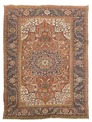 Vintage Wool Heriz Persian Area Rug 9x12
