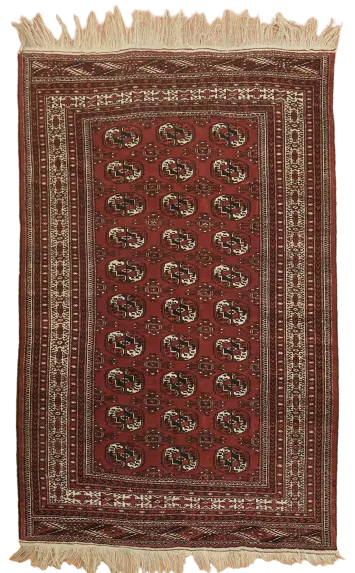 Vintage 6'x9' Turkoman Oriental Wool Area Rug