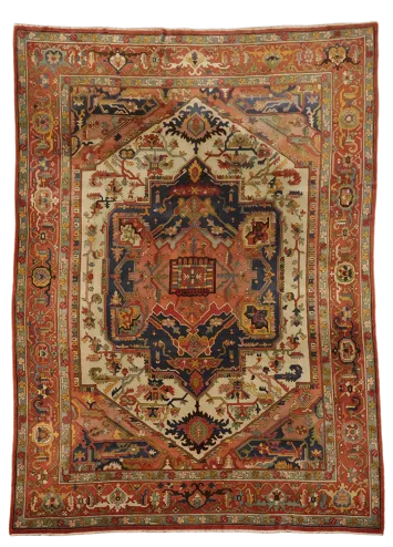 Heriz Serapi Oriental Wool Area Rug 9x13
