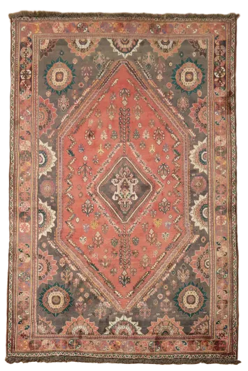 Vintage Shiraz Persian Tribal Wool Area Rug 6'x9'