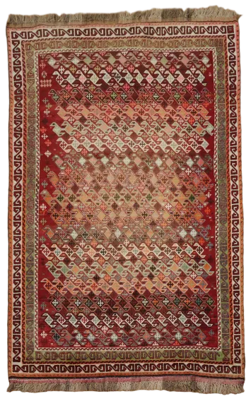 Vintage Gabbeh Persian Tribal Wool Area Rug 5'x8'