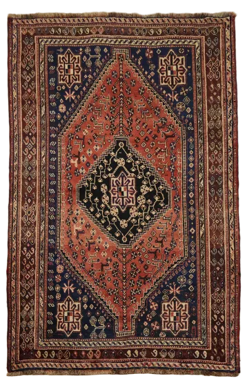Qashqai Persian Area Rug, Hand-Knotted, Vintage Wool Rug 5'x8'