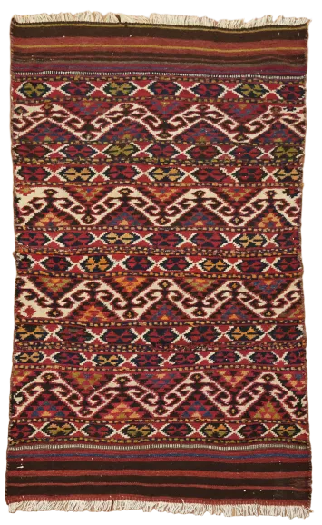 Vintage Wool Kilim Turkish Rug 3x5