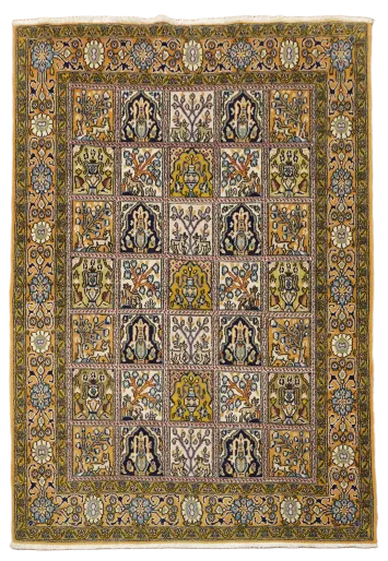 Garden Design Kashan Persian Wool Rug 4'x5'