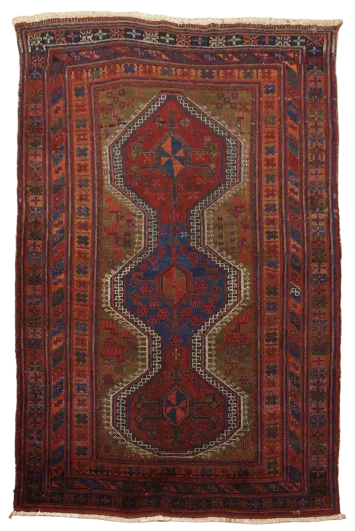 Antique Zanjan Persian Wool Rug 4x6