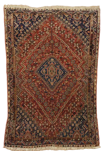 Pre-1900 Antique Qashqai Persian Rug 4'x6'
