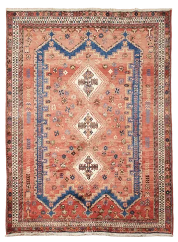 Vintage Shiraz Persian Wool Rug 5x7