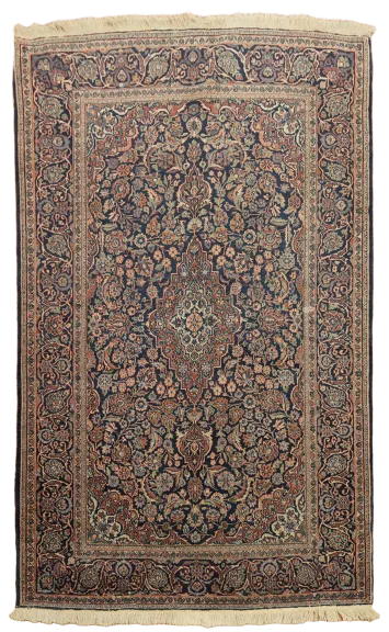 Kashan Persian Wool Rug 4x7