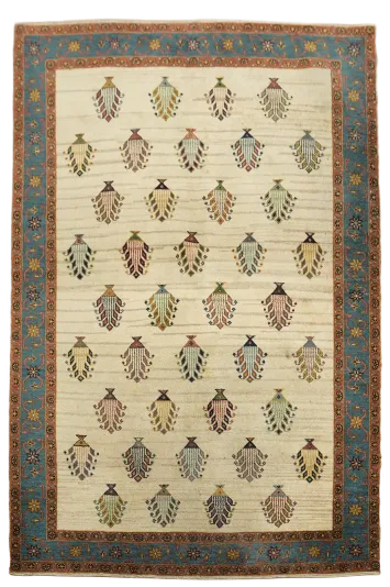 Vintage Hand-Knotted Gabbeh Qashqai Persian Rug 4'x6'
