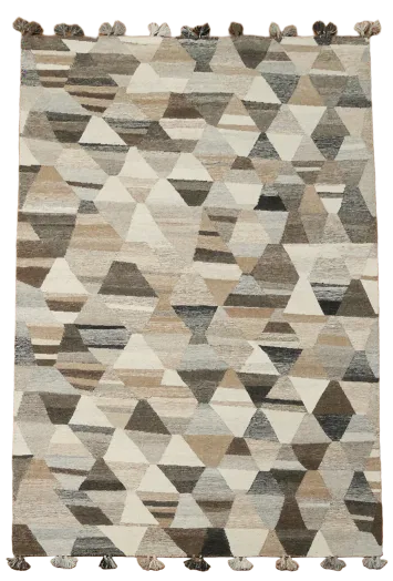 Kilim Modern Rustic Area Rug with Textured Geometric Design 7'x10'